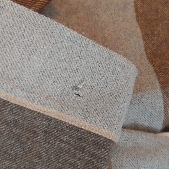 Men's Plaid Polyester Blend Button Shirt Brown, Tan, XL - Picture 5 of 15